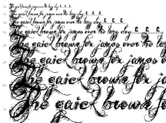 Angels Message font waterfall